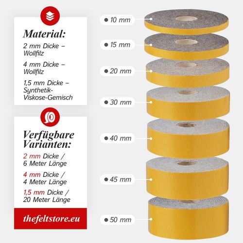Filzband selbstklebend mm - selbstklebend,